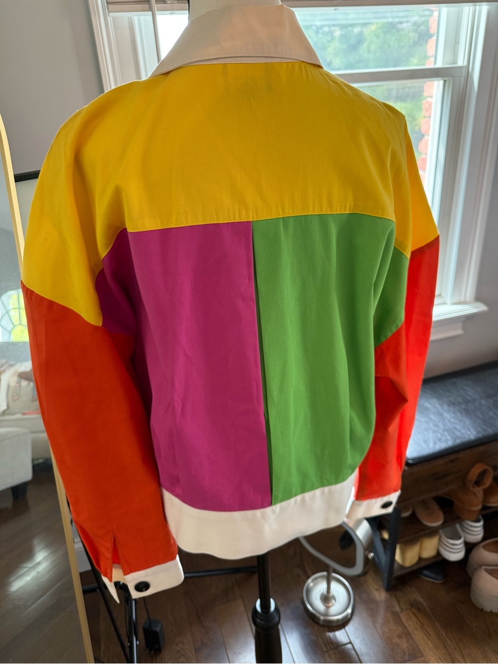 Vintage 80’sColorblock Pop Art Cotton Jacket - Multicolor - Picture 6 of 10